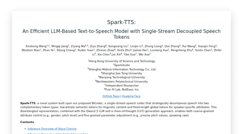 Spark-TTS screenshot