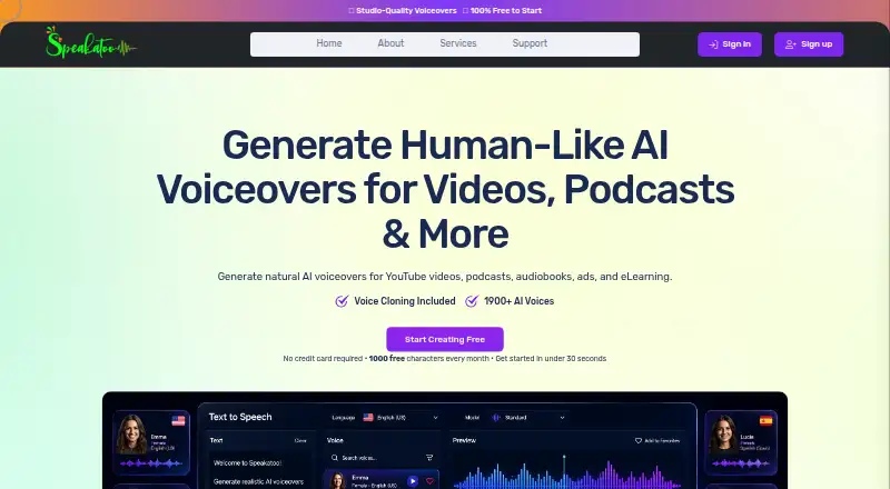 Speakatoo screenshot