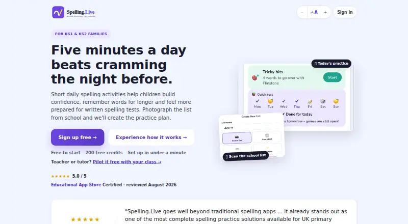 Spelling.Live screenshot