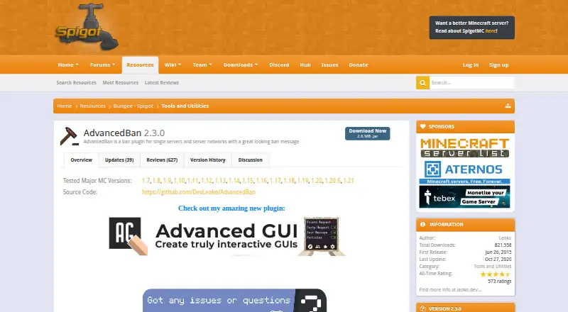 AdvancedBan screenshot