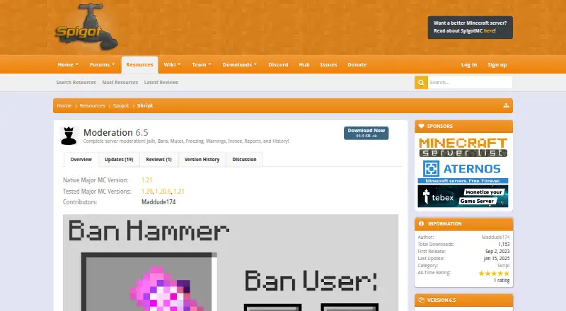 Moderation screenshot