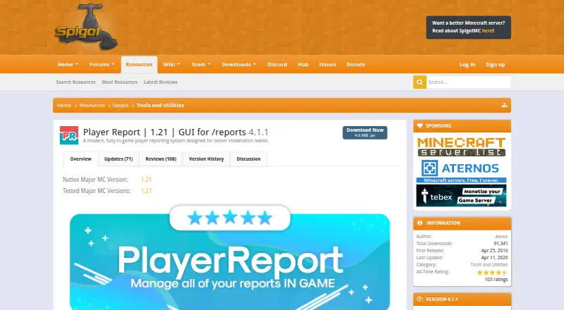 Player Report screenshot
