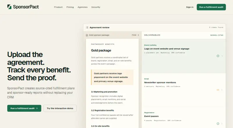 SponsorPact screenshot