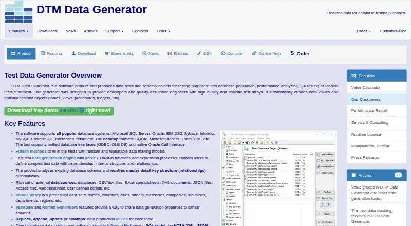 DTM Data Generator screenshot