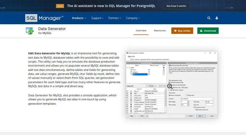 EMS Data Generator for MySQL screenshot