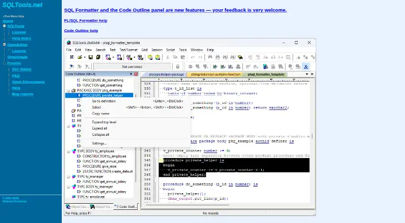 SQLTools screenshot