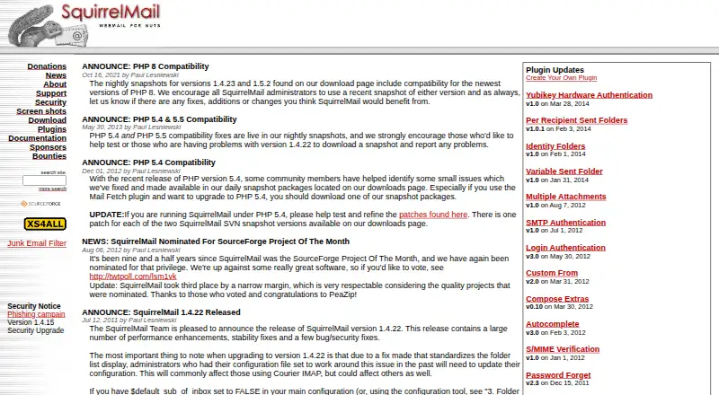 SquirrelMail screenshot
