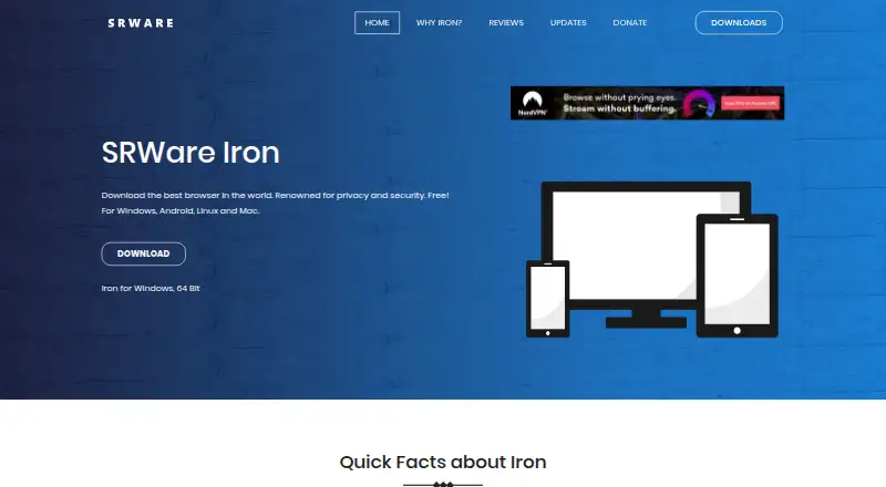 SRWare Iron screenshot