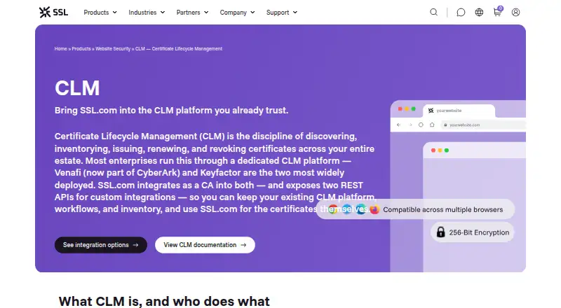 SSL.com Certificate Lifecycle Management screenshot