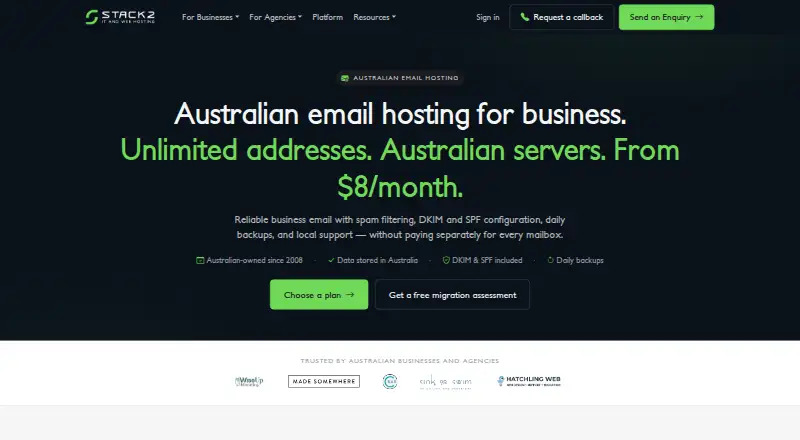 Stack2 Email screenshot