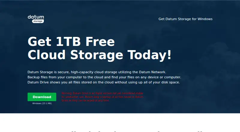 Datum Storage screenshot