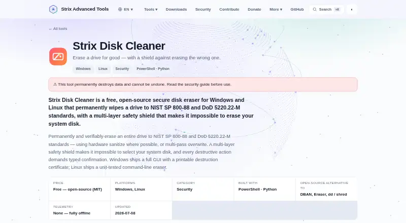 Strix Disk Cleaner screenshot