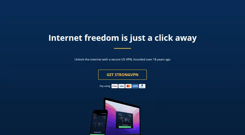 StrongVPN screenshot