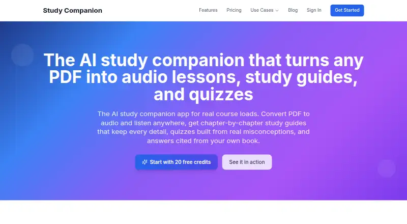 Study Companion screenshot