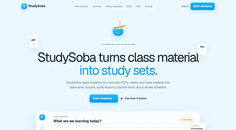 StudySoba screenshot