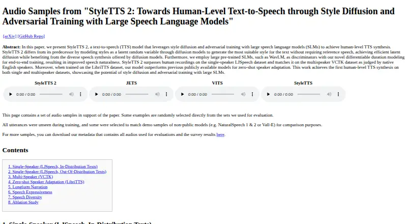 StyleTTS 2 screenshot