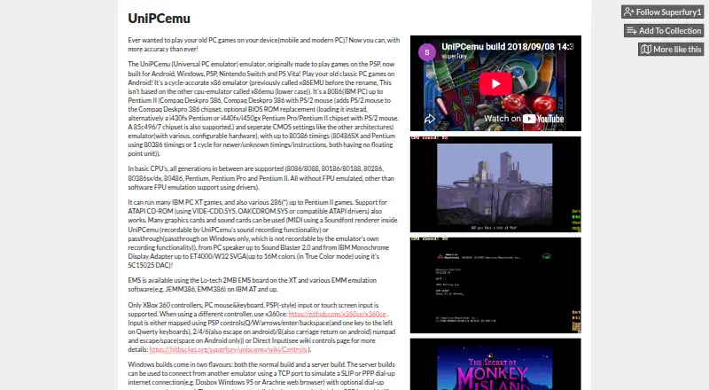 UniPCemu screenshot