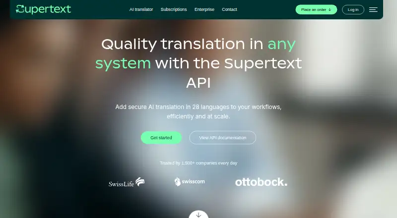Supertext API screenshot