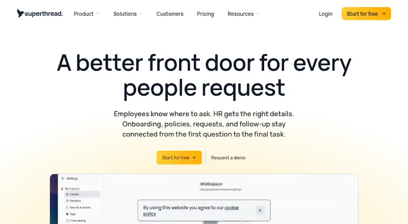 Superthread HR Service Delivery screenshot