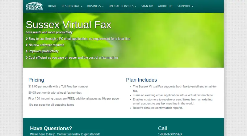 Sussex Virtual Fax screenshot