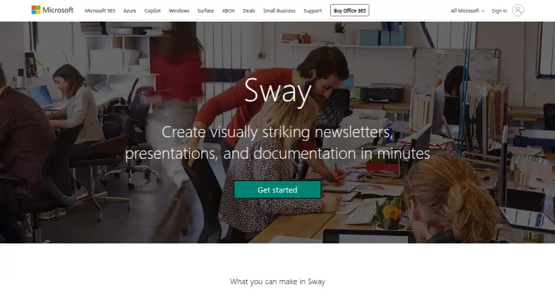 Microsoft Sway screenshot