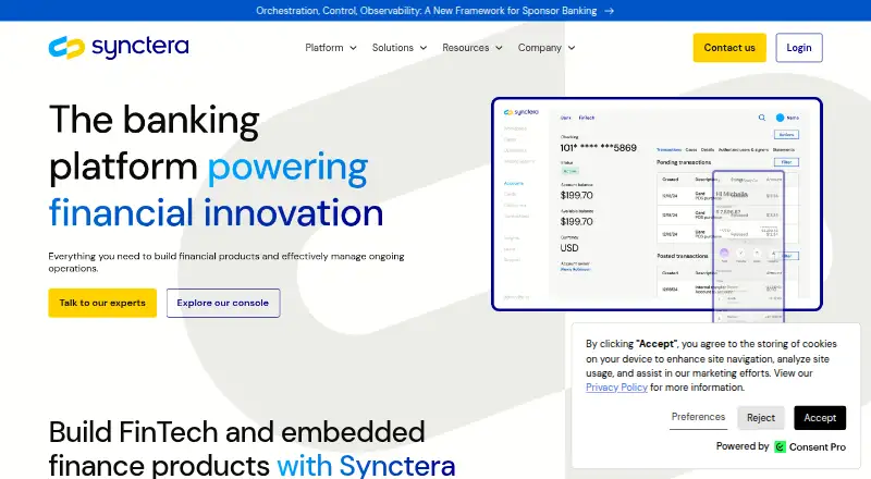 Synctera screenshot