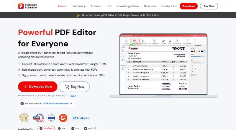 Systweak PDF Editor screenshot