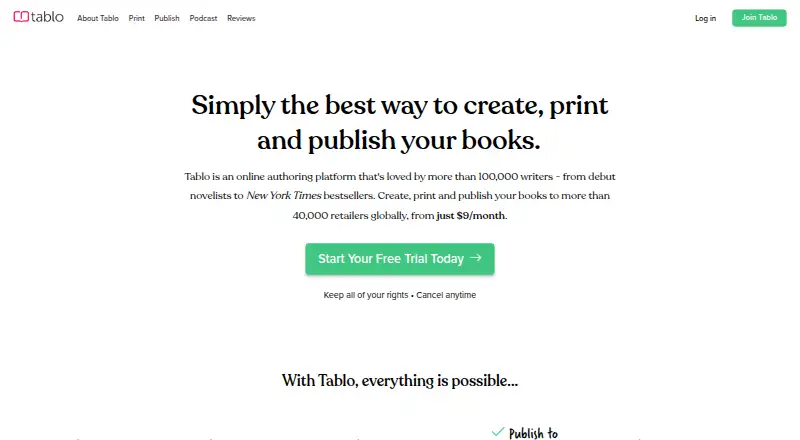 Tablo screenshot