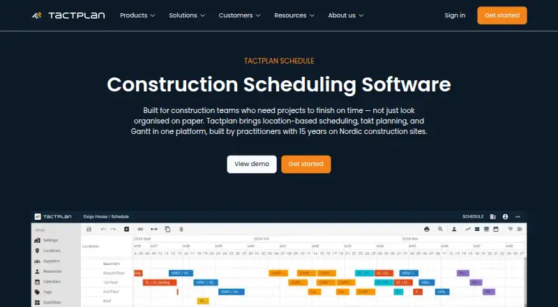 Tactplan Schedule screenshot