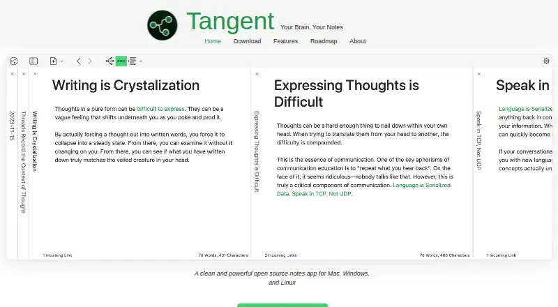 Tangent screenshot