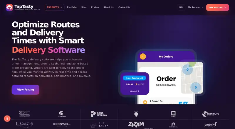 TapTasty Delivery Management System screenshot