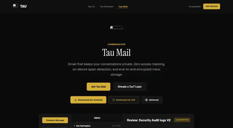 Tau Mail screenshot