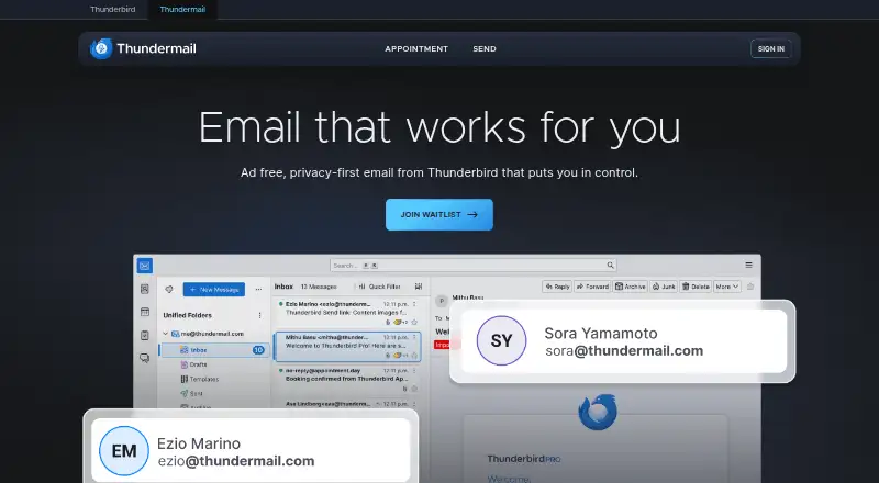 Thundermail screenshot