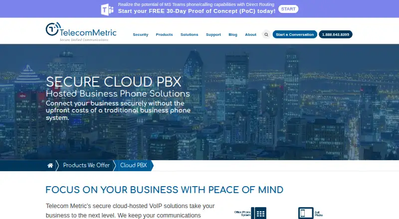 Telecom Metric Cloud PBX screenshot