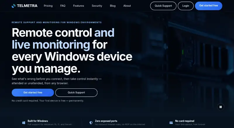 Telmetra screenshot