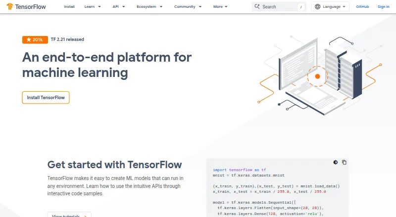 TensorFlow screenshot