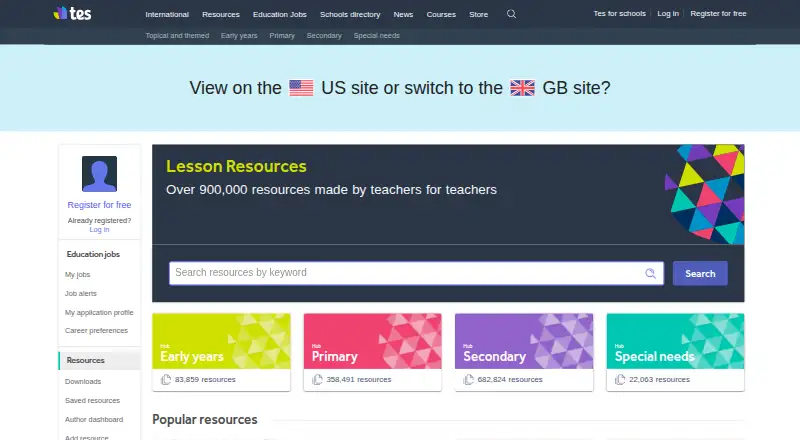 Tes Resources screenshot