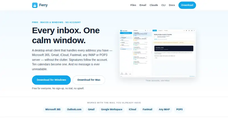 Ferry Email screenshot