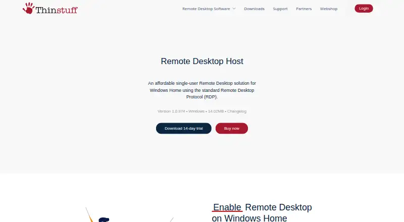 Thinstuff Remote Desktop Host screenshot