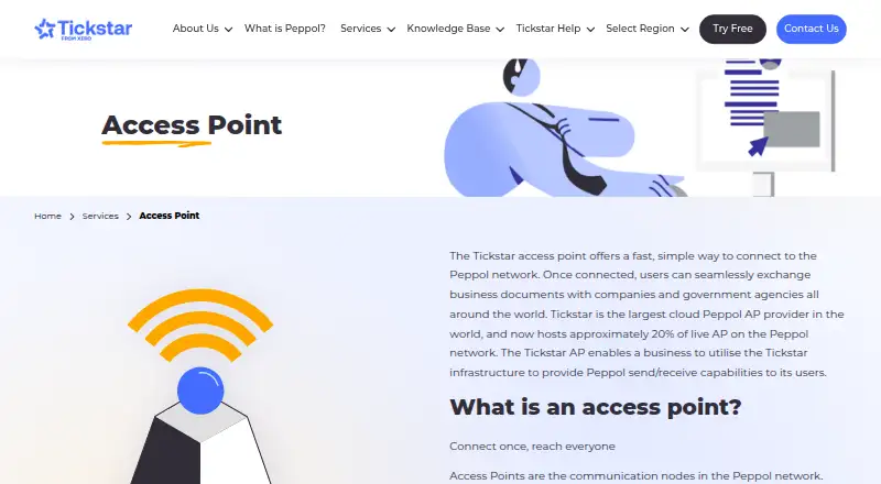 Tickstar Peppol Access Point screenshot