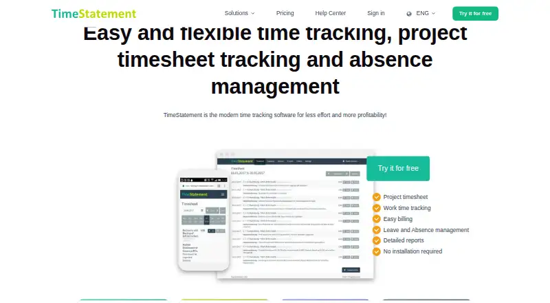 TimeStatement screenshot