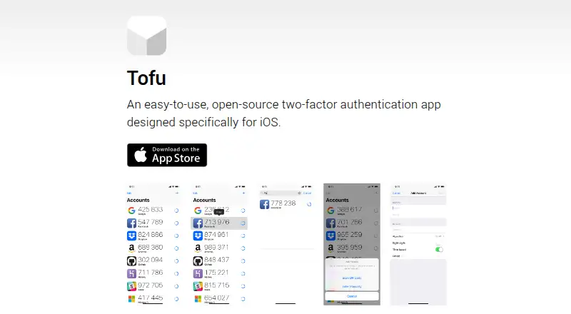Tofu Authenticator screenshot