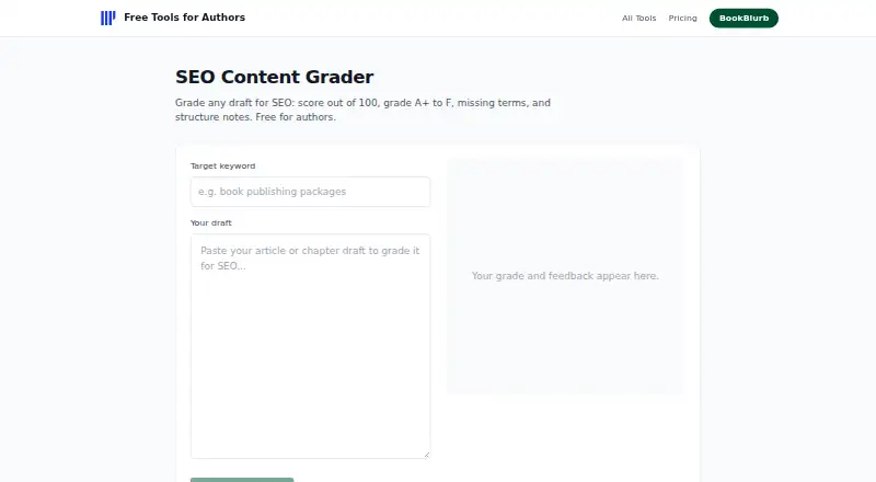 Harmony SEO Content Grader screenshot