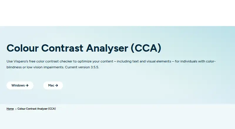 Colour Contrast Analyser (CCA) screenshot