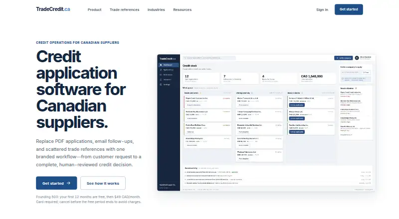 TradeCredit.ca screenshot