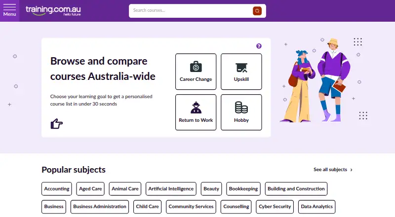 Training.com.au screenshot