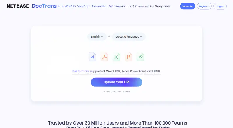 Youdao Document Translation screenshot