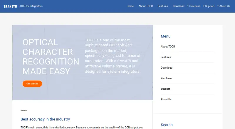 Transym TOCR screenshot
