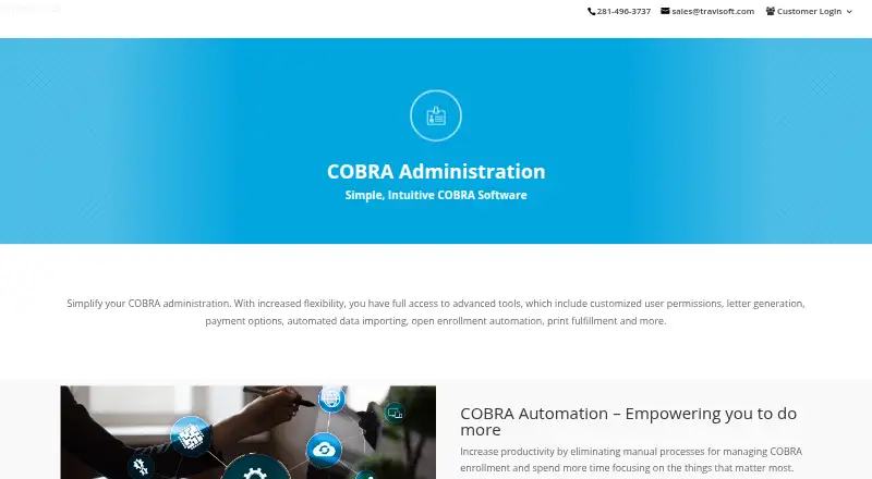 Travisoft COBRA Administration screenshot