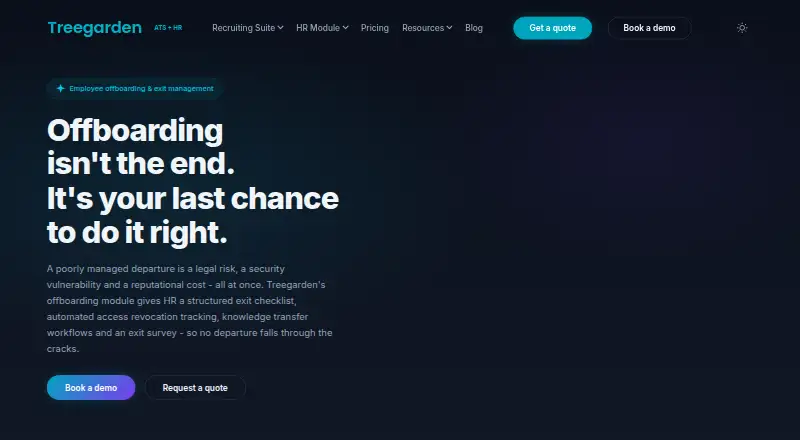 Treegarden Offboarding screenshot
